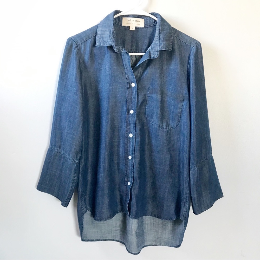 Cloth & Stone Chambray Long Sleeve Top
